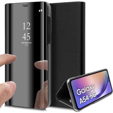 Samsung Galaxy A54 Hoesje - Book Case Spiegel Zwart