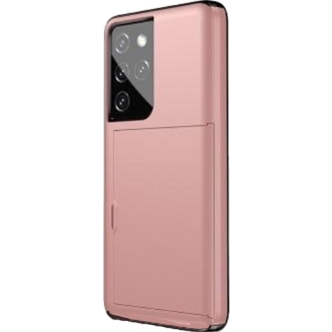 iPhone 12 Mini hoesje - Backcover - Hardcase - Pasjeshouder - Portemonnee - Shockproof - TPU - Rose Goud