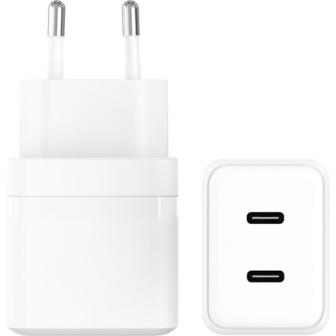 USB C Adapter 2 poorten - Oplader iPhone - Snellader iPhone 15 - USB C Oplader - Adapter USB C - USB C Lader - Universeel