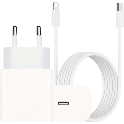 iPhone Oplader 2 Meter - Oplaadstekker met iPhone Kabel 2 Meter - USB-C Adapter Snellader - 20W USB-C Stekker voor Apple iPhone - Apple Adapter - iPhone Adapter usb c -usb c oplader - usb c stekker