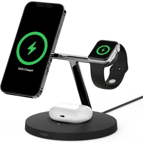 Belkin Boost Charge Pro - MagSafe 3-in-1 Wireless Charger - Zwart