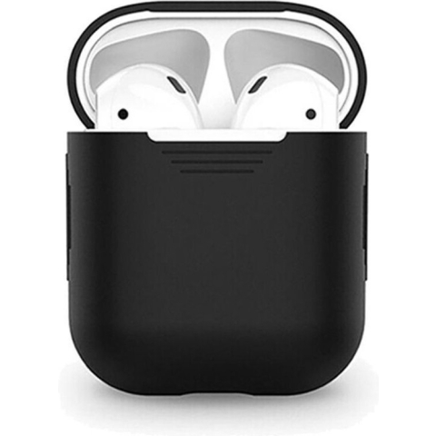 Smartphonica AirPods 1/2 siliconen hoesje - Zwart