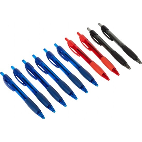 Balpen / Ballpoint - 10 stuks - 6 x Blauw - 2 x Rood - 2 x Zwart