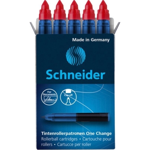 Schneider navulling rollerball - One Change - doosje a 5 stuks - rood - S-185402