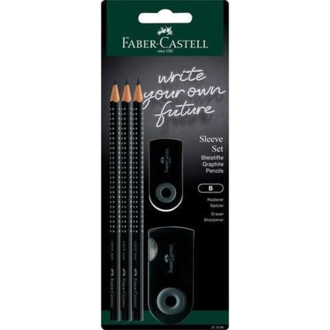 Faber-Castell schrijfset - Grip 2001 - B - zwart - FC-217059