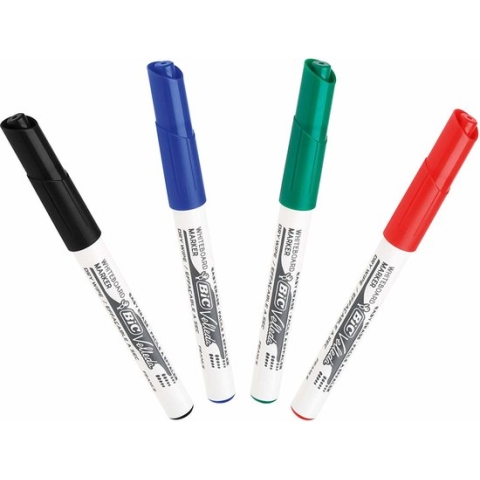 Bic whiteboardmarker Velleda 1741 etui van 4 stuks in geassorteerde kleuren