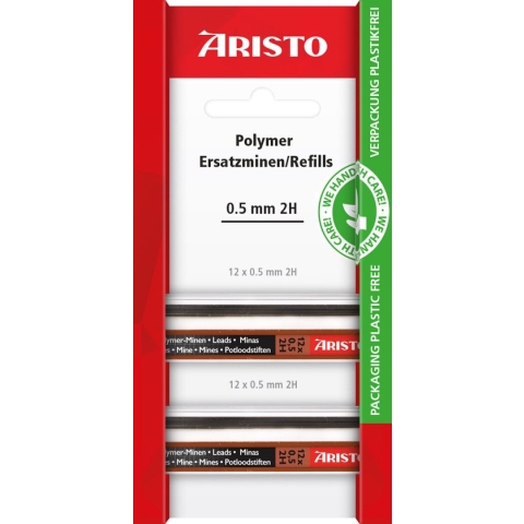 Aristo potloodstiftjes - HI-Polymer - 2H - 0.5mm - blisterverpakking - AR-86538EB