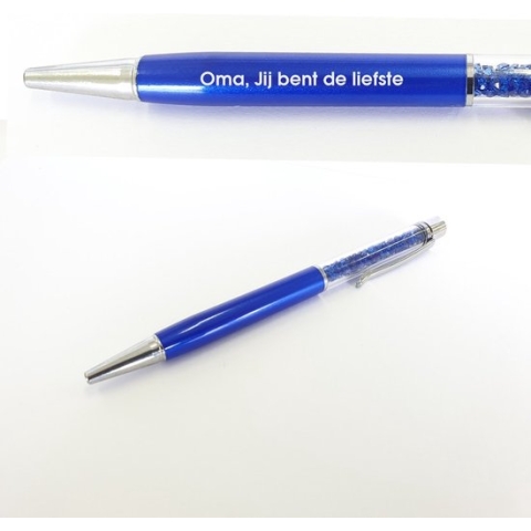 Pen Met Diamantjes En Gravering - Oma Jij Bent De Liefste