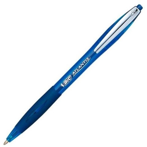Balpen Bic Atlantis Metalen Clip Blauw