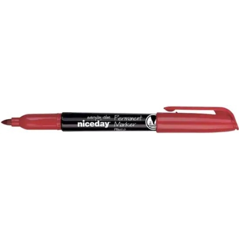 Niceday PBM1.0 Permanent Marker Medium Ronde Punt Rood - 12 stuks