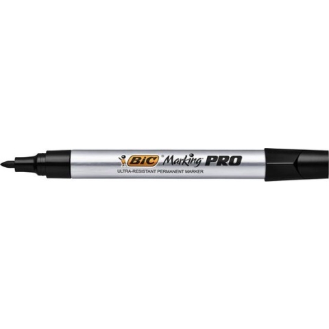 VILTSTIFT BIC PRO 1.1MM ROND PERMANENT ZWART PAK VAN 12