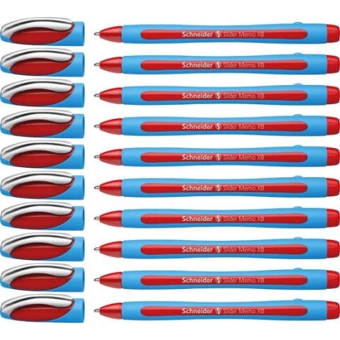 Schneider balpen - Slider Memo - XB - 1,4mm - rood - 10 stuks - S-150202-10