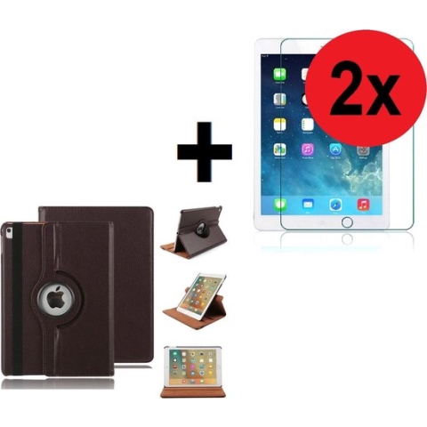 iPad 2020 hoesje - iPad 2020 Screenprotector - 10.2 inch - Tablet Cover Case Bruin + 2x Screenprotector