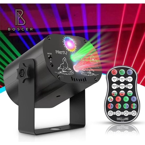 Boscer® Disco Laser | 3 in 1 Multilaser | Stroboscoop & Parscoop effect |  LED Disco | Party discolaser | Geluid gestuurd | Discolamp | Lichteffect