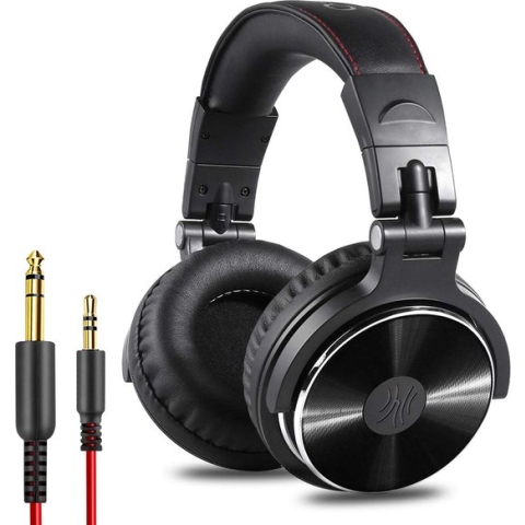 OneOdio Pro10 - koptelefoon met microfoon - inklapbaar - muziek|studio|DJ (zwart)