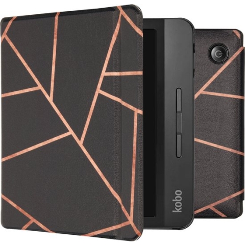 Kobo Libra H2O E-reader Hoesje - Kobo Libra H2O sleepcover - iMoshion Design Slim Hard Case Bookcase - Black Graphic