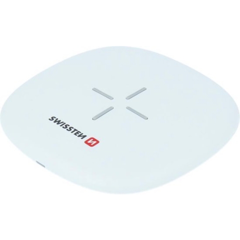 Swissten Draadloze QI Oplader - Wireless Charger - Snel Draadloos Opladen - 10W - Wit