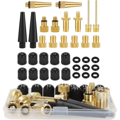 Springos Verloopnippels Fietspomp - Fietspomp - 36 Stuks - Universeel - Goud/Zwart