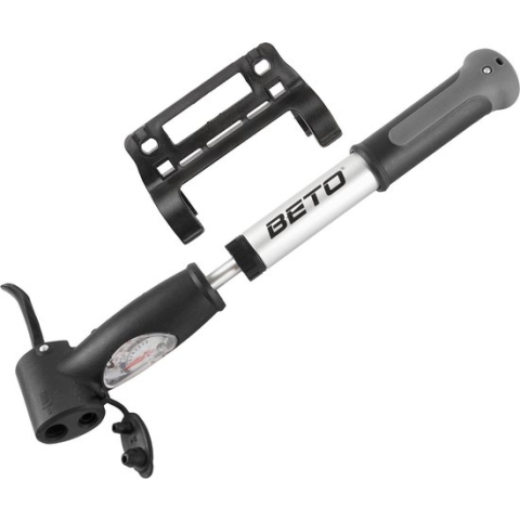 Beto Fietspomp Mini Dubbel Kopstuk Aluminium 8,5 Bar