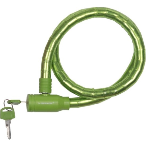 Dunlop kabelslot groen met plastic coating 80 cm - Fietsslot voor motor/scooter/brommer/fiets