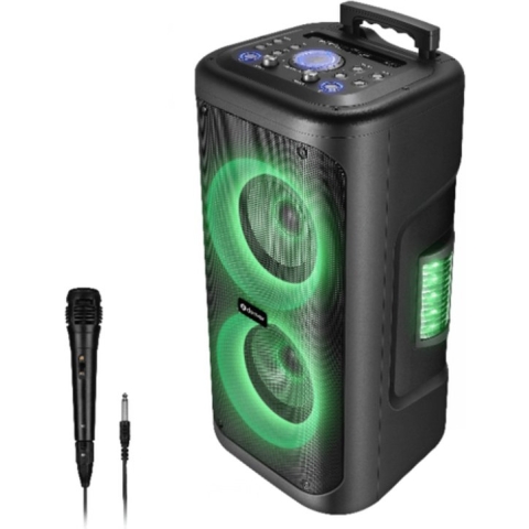 Denver Karaoke Set Incl. Microfoon - Discolichten - Bluetooth Speaker Party Box - Micro SD / USB / AUX - TSP353 - Zwart