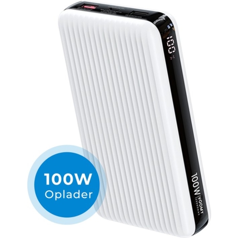 Voomy Powerbank 100W - 20000 mAh - Laptop, Macbook, Iphone & Samsung - PD USB-C - Wit