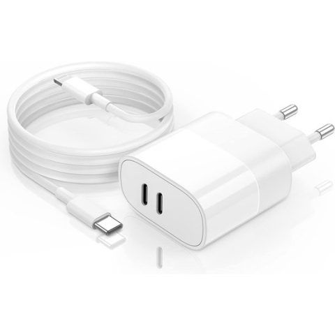 Snellader iPhone 11/12/13/14 - 1 Meter - Geschikt voor Apple iPhone / Apple iPad - Wit