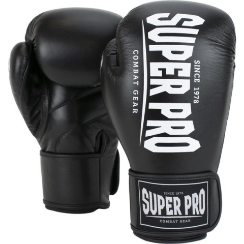 Super Pro Combat Gear Champ (kick)bokshandschoenen Zwart/Wit 12oz