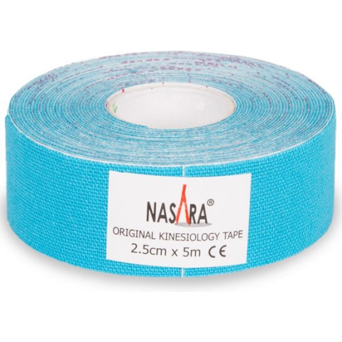 Nasara Kinesio tape - Blauw | Huidvriendelijk | 2,5 cm | Extra smal