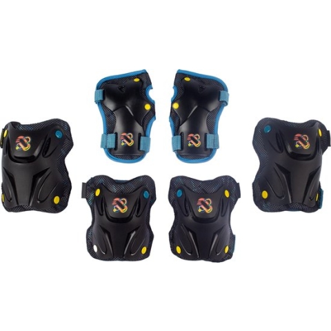 Nijdam Skate Beschermset Kinderen - Path Defender - Zwart/Blauw - M