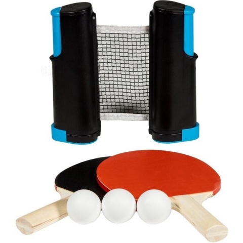 SportX Oprolbare Tafeltennisnet + 2 Bats