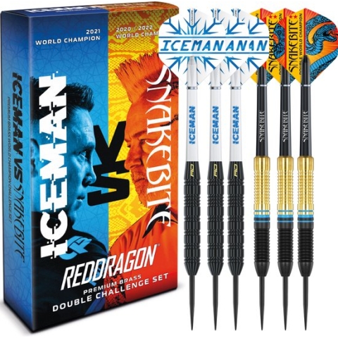 RED DRAGON - Peter Wright Snakebite V Gerwyn Price Iceman DWC: Brass Dartpijlen Professioneel - 22 gram