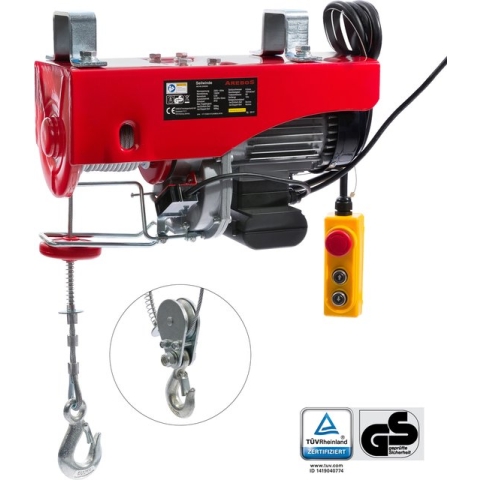 Elektrische takel / lier - 500 / 1000 kg - 1300 Watt