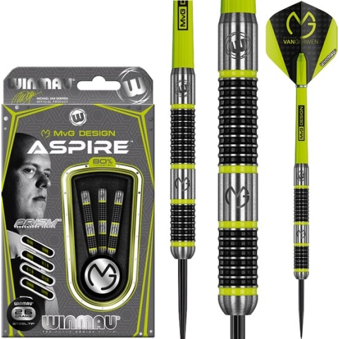 WINMAU - Michael Van Gerwen MvG Aspire: Steeltip Tungsten Dartpijlen Professioneel - 26 gram
