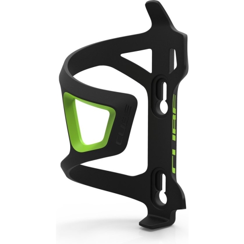 CUBE HPP Side Cage - Bidonhouder - Fietsaccessoire - Ideaal voor kleinere frames - Zacht kunststof - Zwart/Groen
