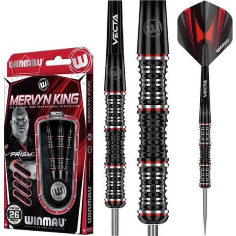 WINMAU - Mervyn King Special Edition: Steeltip Tungsten Dartpijlen Professioneel - 26g
