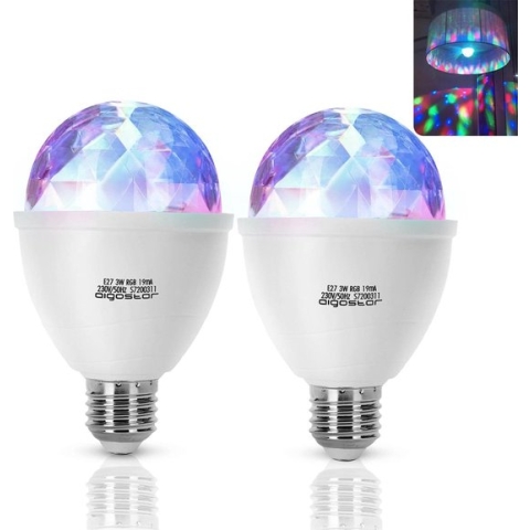 Aigostar 10RZJ - Discolamp - E27 - RGB - Disco Lamp - Party light - Feestverlichting - 3W