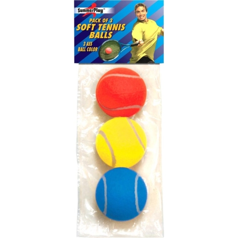 Set van 3x stuks gekleurde soft foam tennisballen 7 cm - Softballen