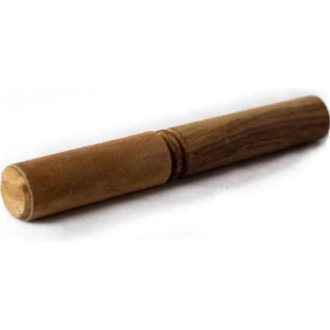 Klankschaal aanstrijkhout met suède camel - 19 cm - 90 g - M