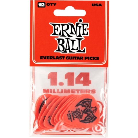 Ernie Ball Plectrums - Everlast - Rood 1.14mm 6 stuks
