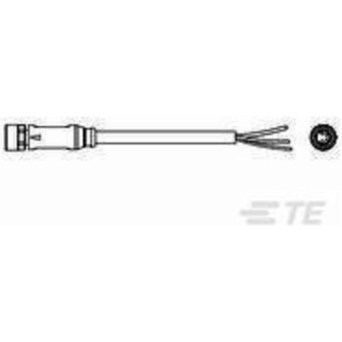 TE Connectivity 1-2273007-1 Sensor/actuator connector, geassembleerd M8 Aantal polen: 4 Bus, recht 1.50 m 1 stuk(s)