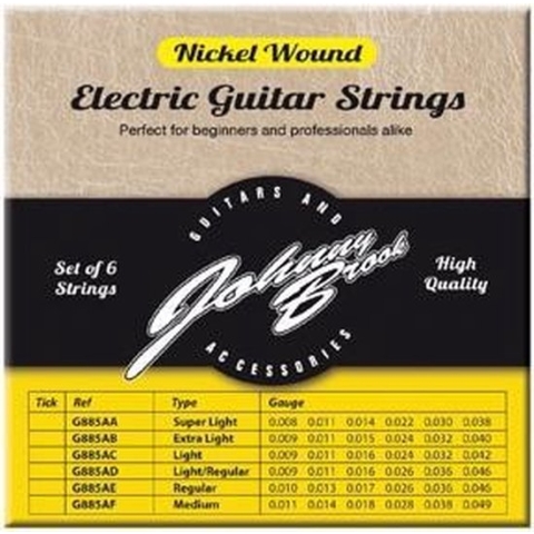 Set van 6 Nickel Wound Elektrische Gitaar Snaren - Gauge Medium