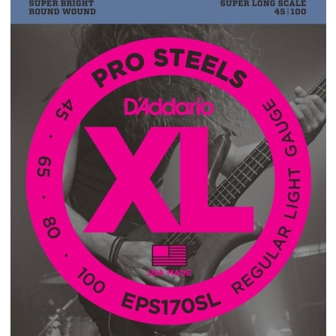 D'Addario EPS170SL ProSteels Bass Regular Light Super Long 45-100