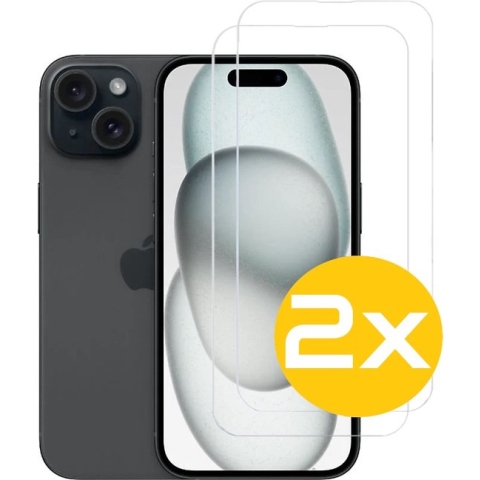 Screenprotector iPhone 15 | Glasplaat | Tempered Glass | Bescherming Voor iPhone 15 - 2 Stuks