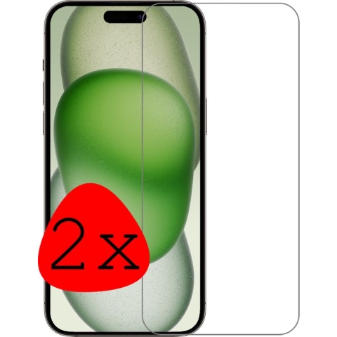 iPhone 15 Screenprotector Beschermglas - iPhone 15 Screen Protector Full Screen - 2 Stuks