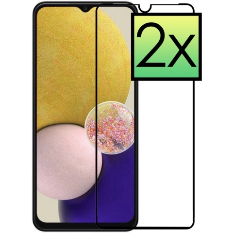 Samsung Galaxy A13 4G Screenprotector Tempered Glass Gehard Glas Full Cover 3D - 2 PACK