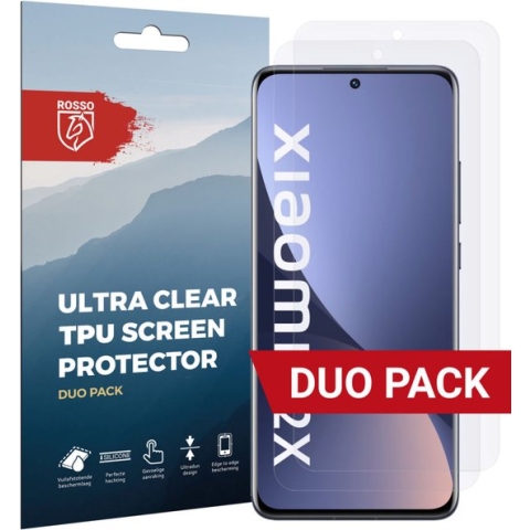 Rosso Screen Protector Ultra Clear Duo Pack Geschikt voor Xiaomi 12 / 12X | Folie | 2 Stuks