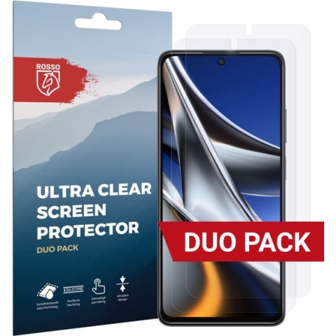 Rosso Screen Protector Ultra Clear Duo Pack Geschikt voor Xiaomi Poco X4 Pro | TPU Folie | Case Friendly | 2 Stuks