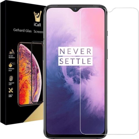 OnePlus 7 Screenprotector - Tempered Glass Gehard Glas - Case Friendly - iCall