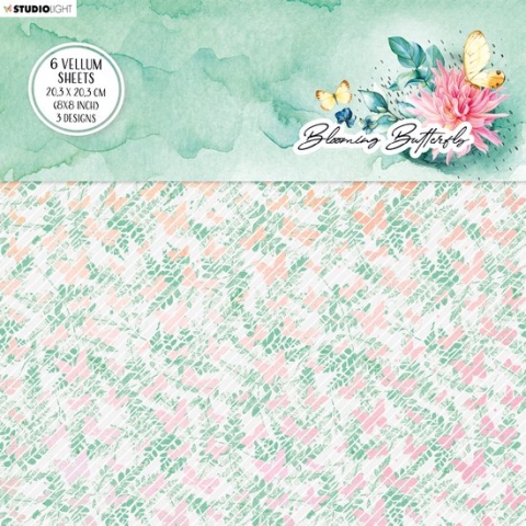 Studio Light Vellum Set Blooming Butterfly nr.03 SL-BB-VES03 203x203mm (01-23)